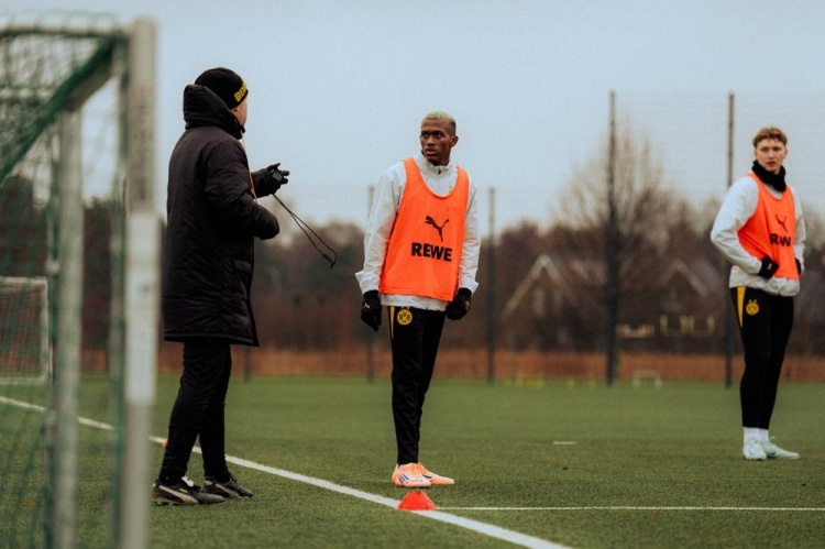 新援莱尔马访问多特主场观战对阵不莱梅，参加训练并测试体能